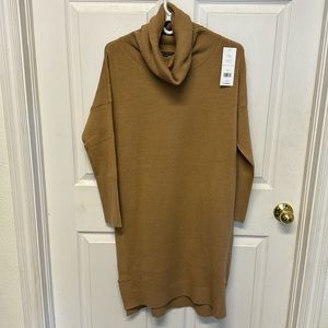 Beige Turtleneck Dress, Small